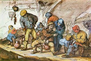 Scena nella taverna da Adriaen Jansz. van Ostade